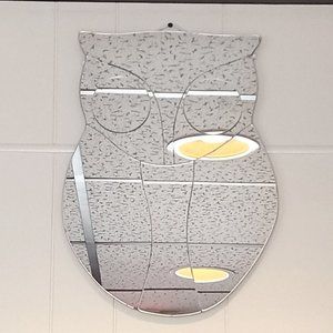 ***SUPER RARE*** RETRO VINTAGE BOHO ART STUDIO OWL MIRROR ****